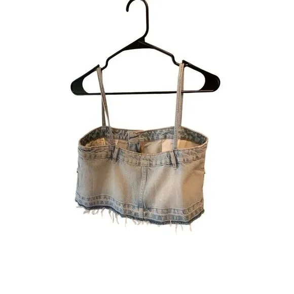 Zara Denim Crop Bralette Top - Picture 3 of 9